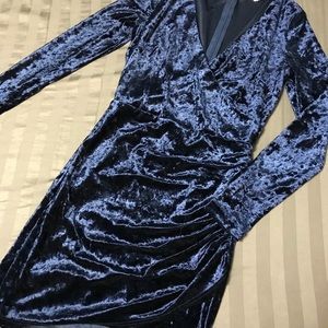 NYE blue velvet mini dress